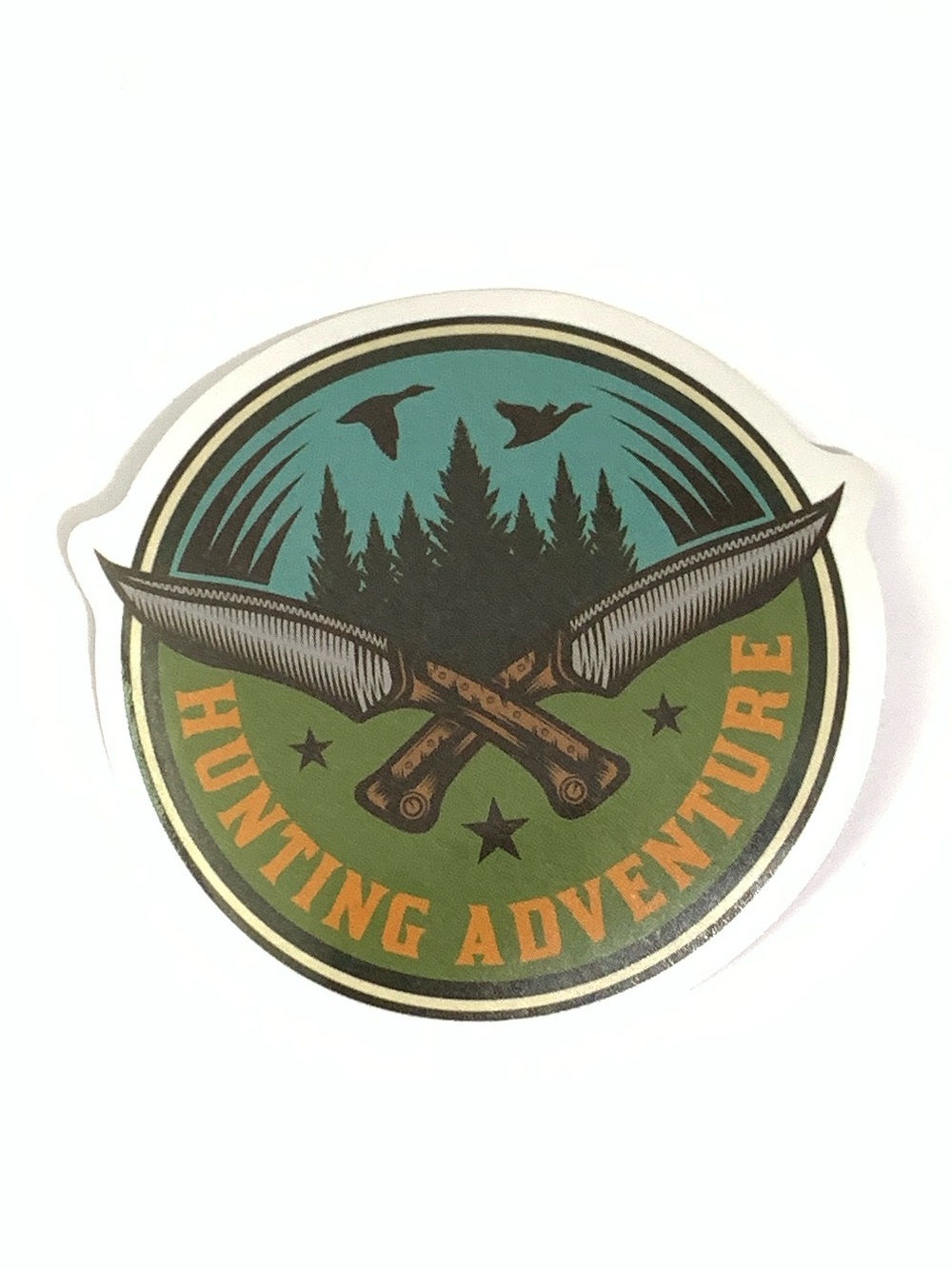 Hunting Adventure Round Vinyl Sticker